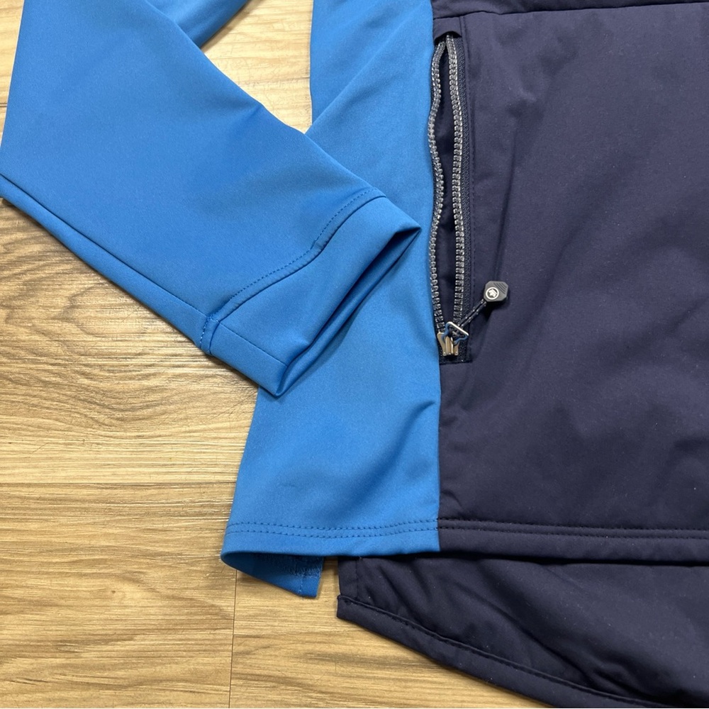 Peter Millar Merge 1/2 Zip Hooded Jacket Navy/Abaco Blue Women Large LF24EZ09 - Picture 2 of 6